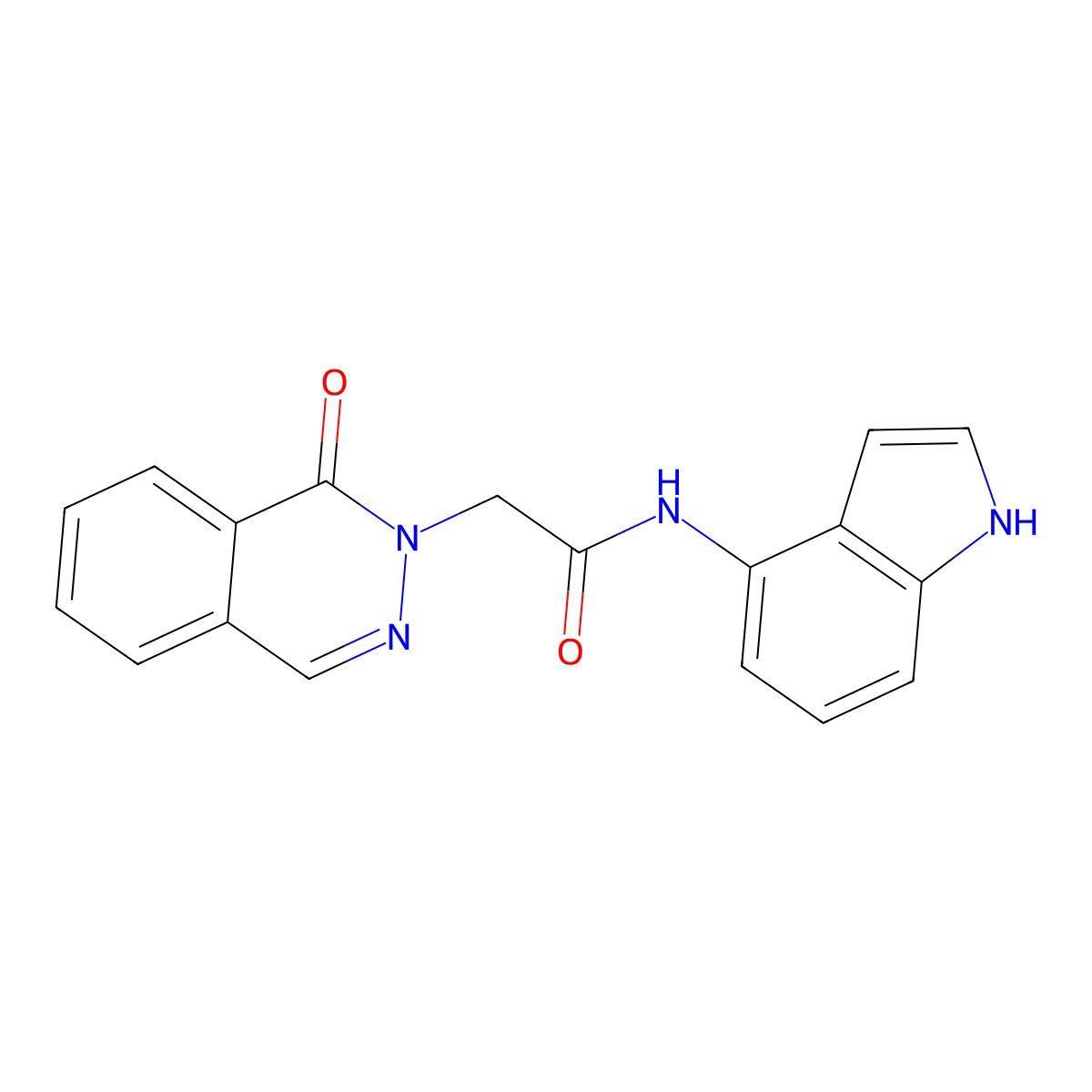 N-(1H-indol-4-yl)-2-(1-oxophthalazin-2(1H)-yl)acetamide molecular structure, CAS 1324096-76-5