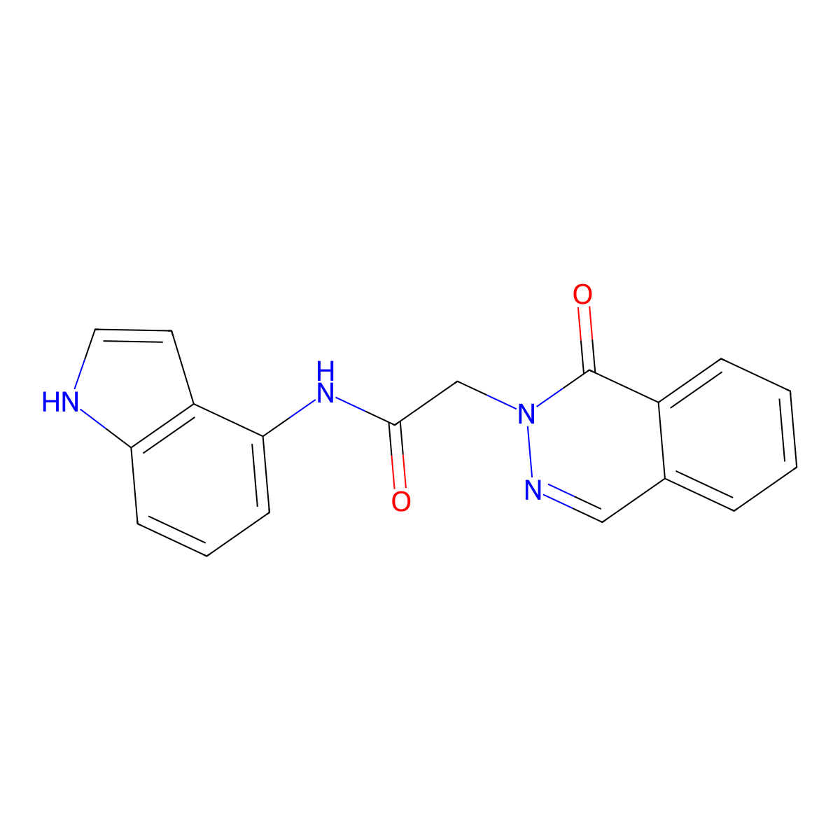 N-(1H-indol-4-yl)-2-(1-oxophthalazin-2(1H)-yl)acetamide molecular structure, CAS 1324096-76-5