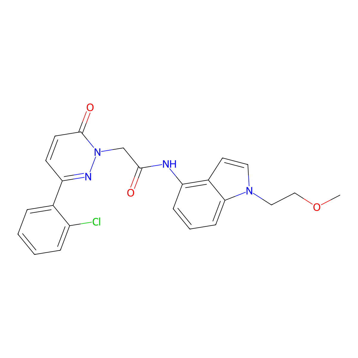 2-[3-(2-chlorophenyl)-6-oxopyridazin-1(6H)-yl]-N-[1-(2-methoxyethyl)-1H-indol-4-yl]acetamide molecular structure, CAS 1324096-77-6