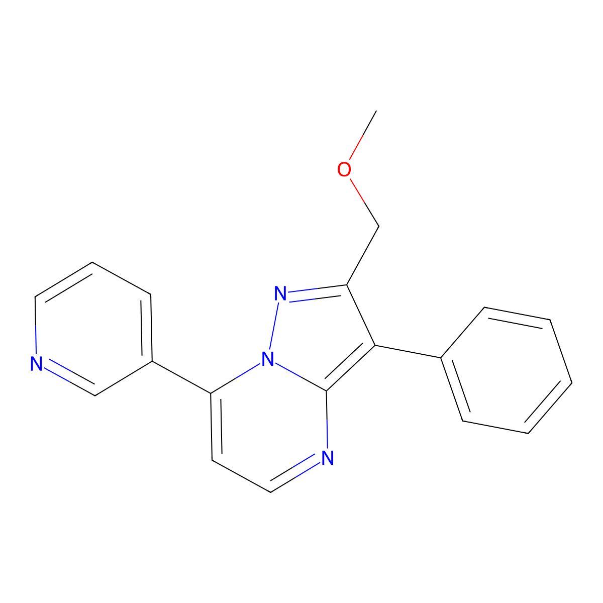 2-(Methoxymethyl)-3-phenyl-7-(pyridin-3-yl)pyrazolo[1,5-a]pyrimidine molecular structure, CAS 1324096-80-1