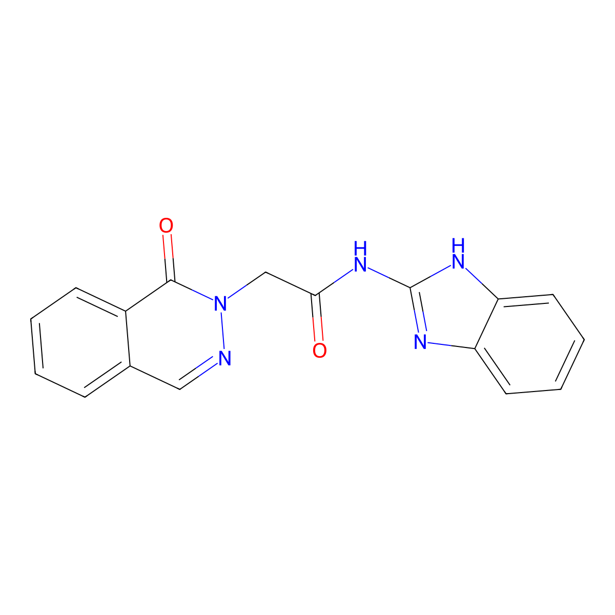 N-(1H-benzimidazol-2-yl)-2-(1-oxophthalazin-2(1H)-yl)acetamide molecular structure, CAS 1324096-90-3