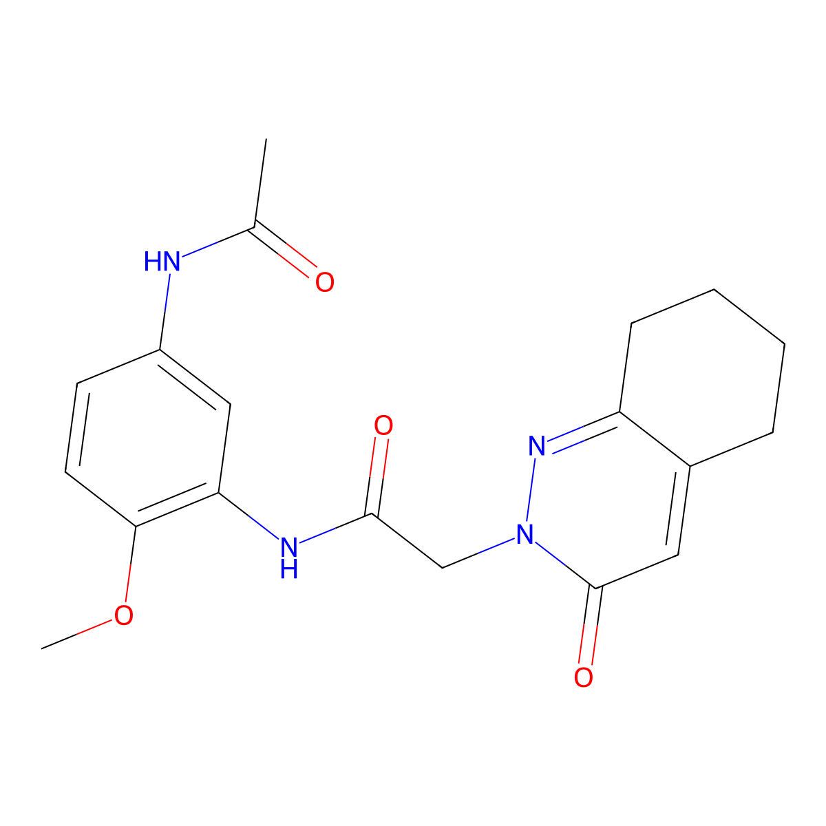 N-[5-(acetylamino)-2-methoxyphenyl]-2-(3-oxo-5,6,7,8-tetrahydrocinnolin-2(3H)-yl)acetamide molecular structure, CAS 1324096-95-8