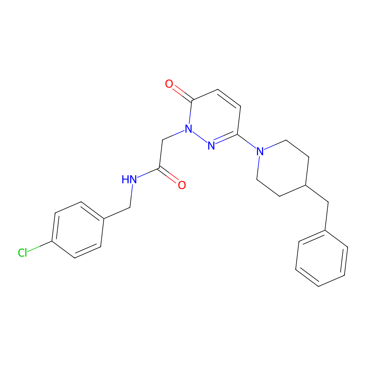 2-(3-(4-benzylpiperidin-1-yl)-6-oxopyridazin-1(6H)-yl)-N-(4-chlorobenzyl)acetamide molecular structure, CAS 1324096-96-9