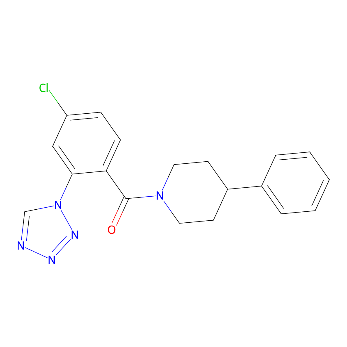 [4-chloro-2-(1H-tetrazol-1-yl)phenyl](4-phenylpiperidin-1-yl)methanone molecular structure, CAS 1324096-98-1