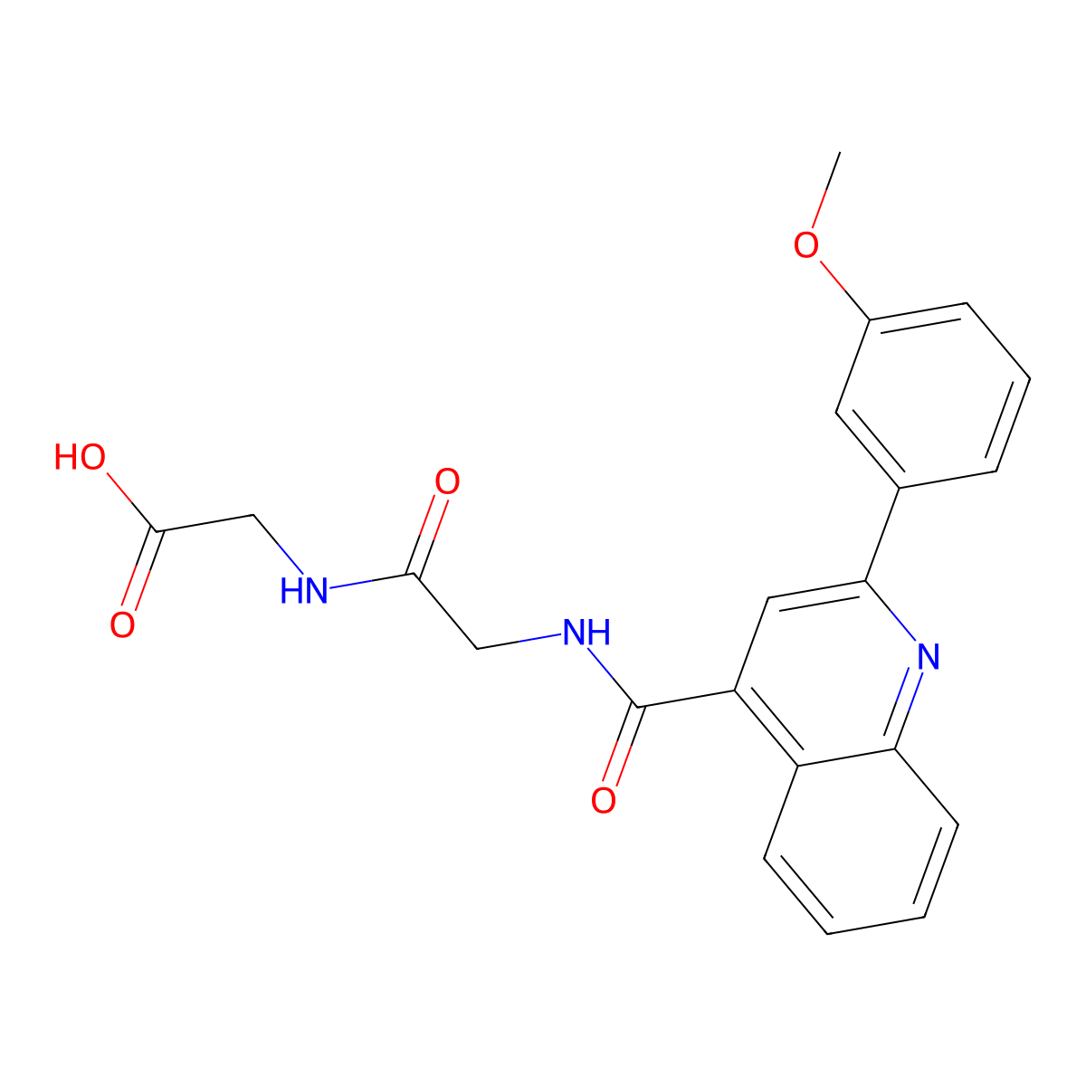 N-{[2-(3-methoxyphenyl)quinolin-4-yl]carbonyl}glycylglycine molecular structure, CAS 1324097-06-4