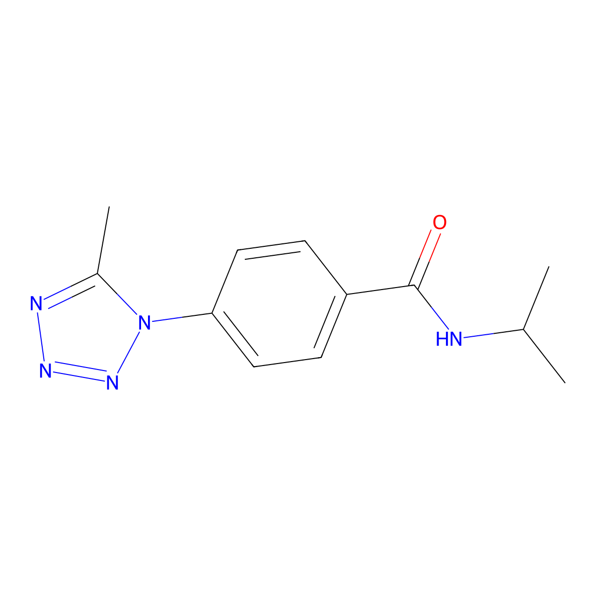 4-(5-methyl-1H-tetrazol-1-yl)-N-(propan-2-yl)benzamide molecular structure, CAS 1324097-16-6