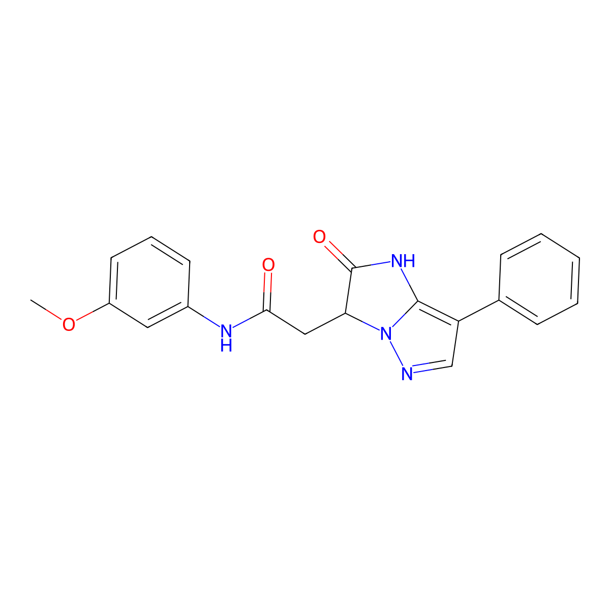 N-(3-methoxyphenyl)-2-(2-oxo-7-phenyl-2,3-dihydro-1H-imidazo[1,2-b]pyrazol-3-yl)acetamide molecular structure, CAS 1324097-19-9