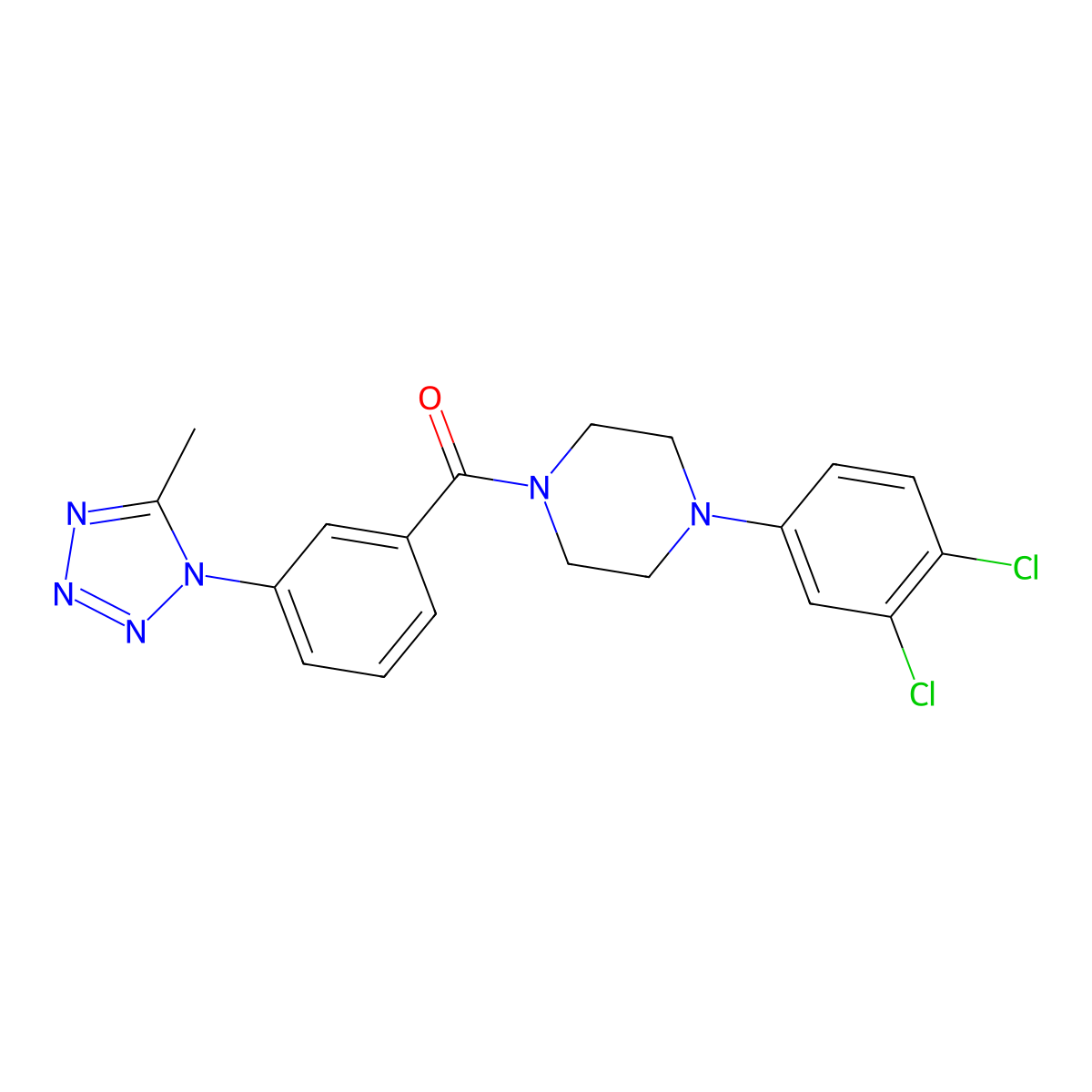 [4-(3,4-dichlorophenyl)piperazin-1-yl][3-(5-methyl-1H-tetrazol-1-yl)phenyl]methanone molecular structure, CAS 1324097-76-8