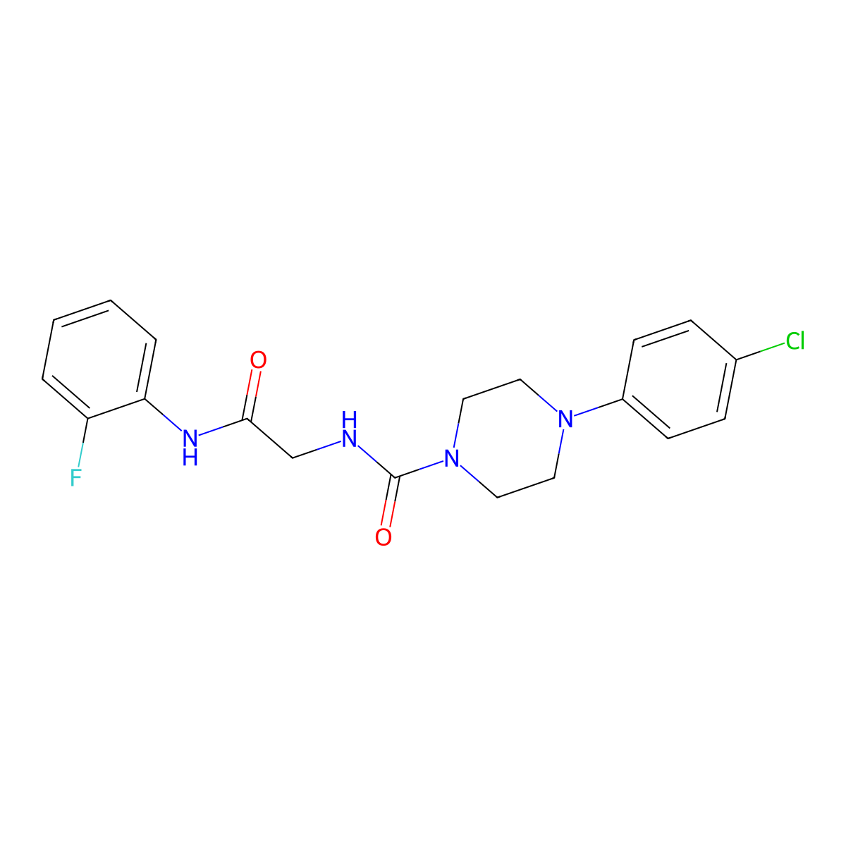 4-(4-chlorophenyl)-N-{2-[(2-fluorophenyl)amino]-2-oxoethyl}piperazine-1-carboxamide molecular structure, CAS 1324097-77-9