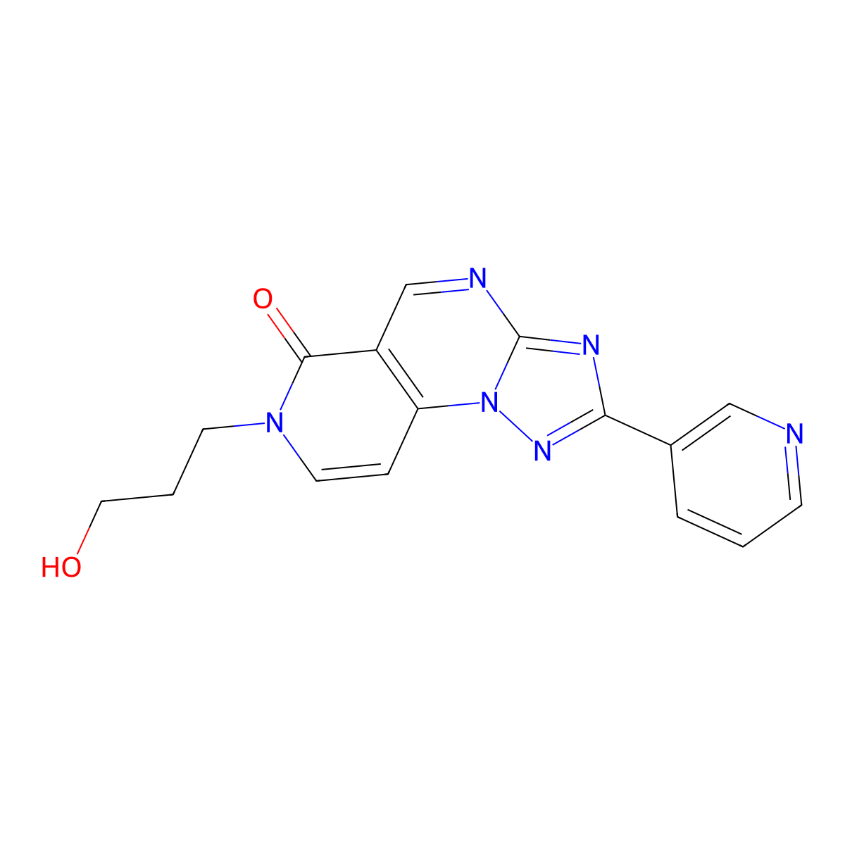 7-(3-hydroxypropyl)-2-(pyridin-3-yl)pyrido[3,4-e][1,2,4]triazolo[1,5-a]pyrimidin-6(7H)-one molecular structure, CAS 1324097-78-0