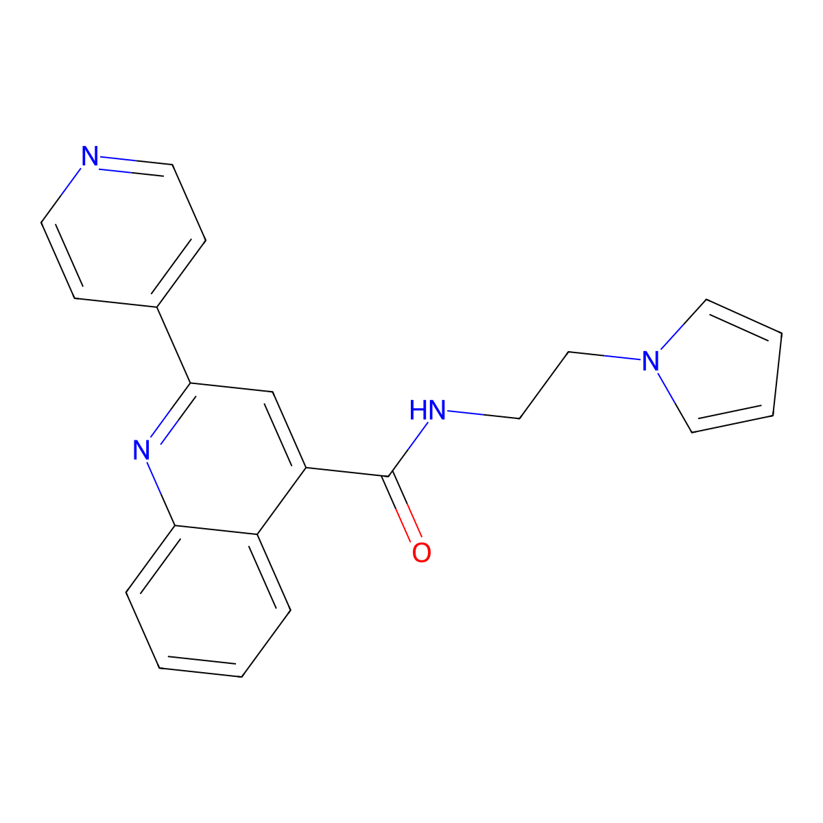 2-(pyridin-4-yl)-N-[2-(1H-pyrrol-1-yl)ethyl]quinoline-4-carboxamide molecular structure, CAS 1324097-79-1