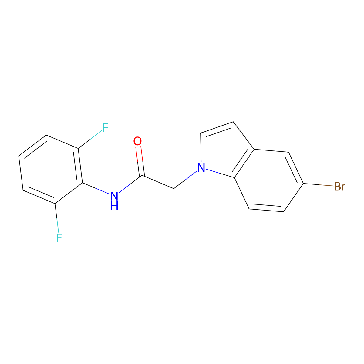 2-(5-bromo-1H-indol-1-yl)-N-(2,6-difluorophenyl)acetamide molecular structure, CAS 1324097-84-8