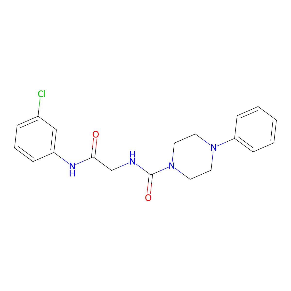 N-{2-[(3-chlorophenyl)amino]-2-oxoethyl}-4-phenylpiperazine-1-carboxamide molecular structure, CAS 1324098-04-5