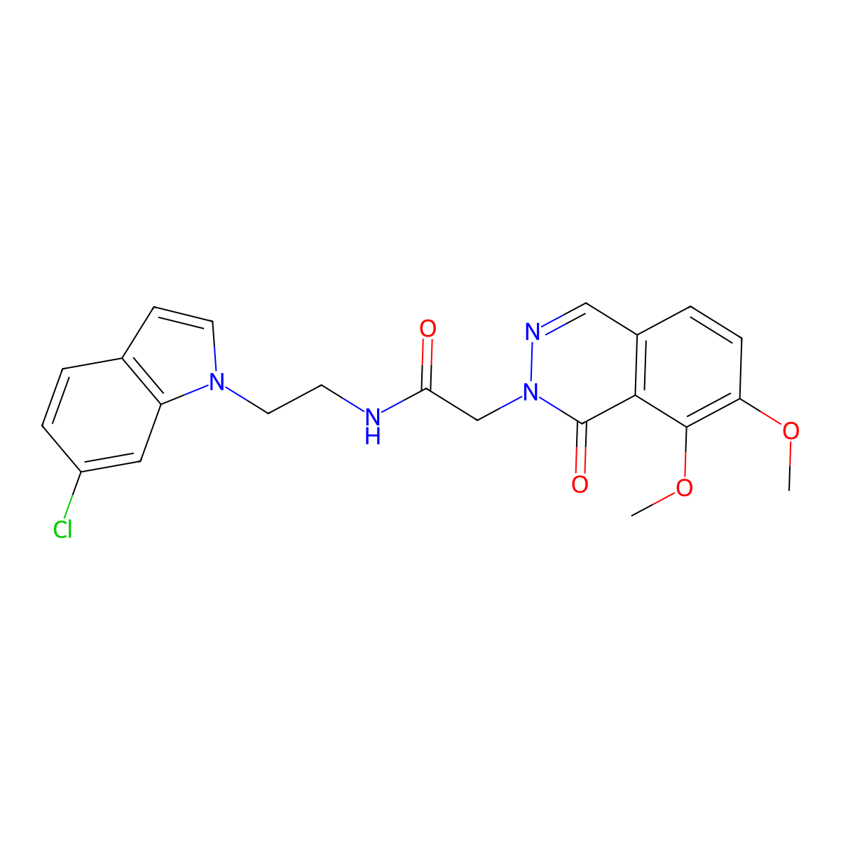N-[2-(6-chloro-1H-indol-1-yl)ethyl]-2-(7,8-dimethoxy-1-oxophthalazin-2(1H)-yl)acetamide molecular structure, CAS 1324098-23-8