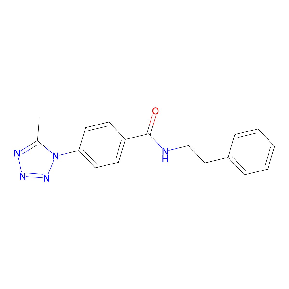 4-(5-methyl-1H-tetrazol-1-yl)-N-(2-phenylethyl)benzamide molecular structure, CAS 1324098-34-1