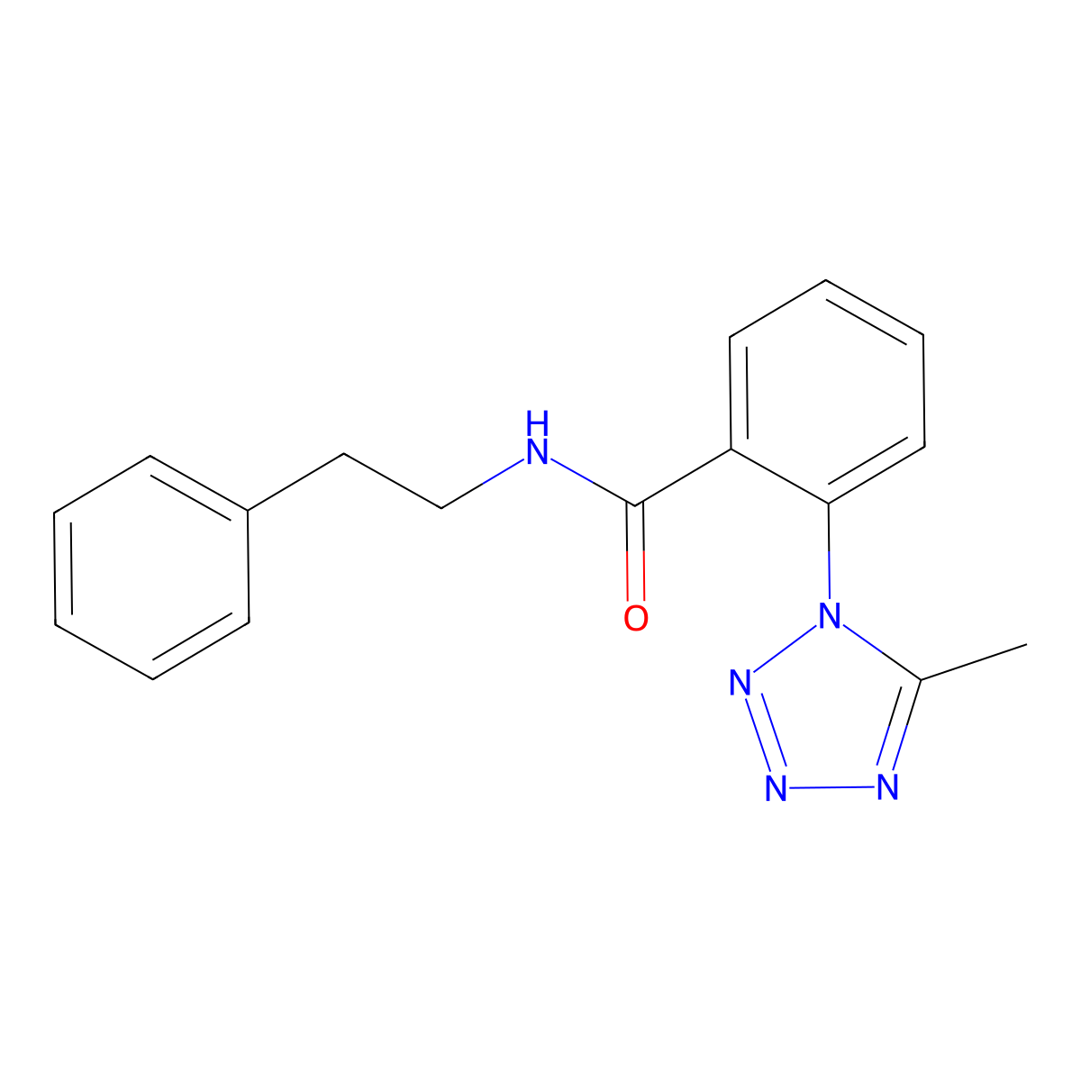 2-(5-methyl-1H-tetrazol-1-yl)-N-(2-phenylethyl)benzamide molecular structure, CAS 1324098-78-3