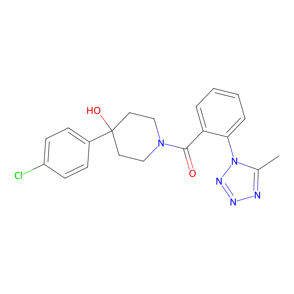 [4-(4-chlorophenyl)-4-hydroxypiperidin-1-yl][2-(5-methyl-1H-tetrazol-1-yl)phenyl]methanone molecular structure, CAS 1324098-79-4