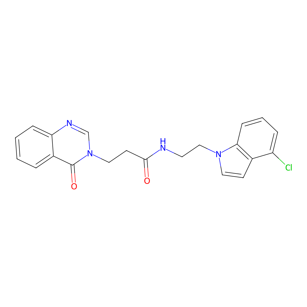 N-[2-(4-chloro-1H-indol-1-yl)ethyl]-3-(4-oxoquinazolin-3(4H)-yl)propanamide molecular structure, CAS 1324099-30-0
