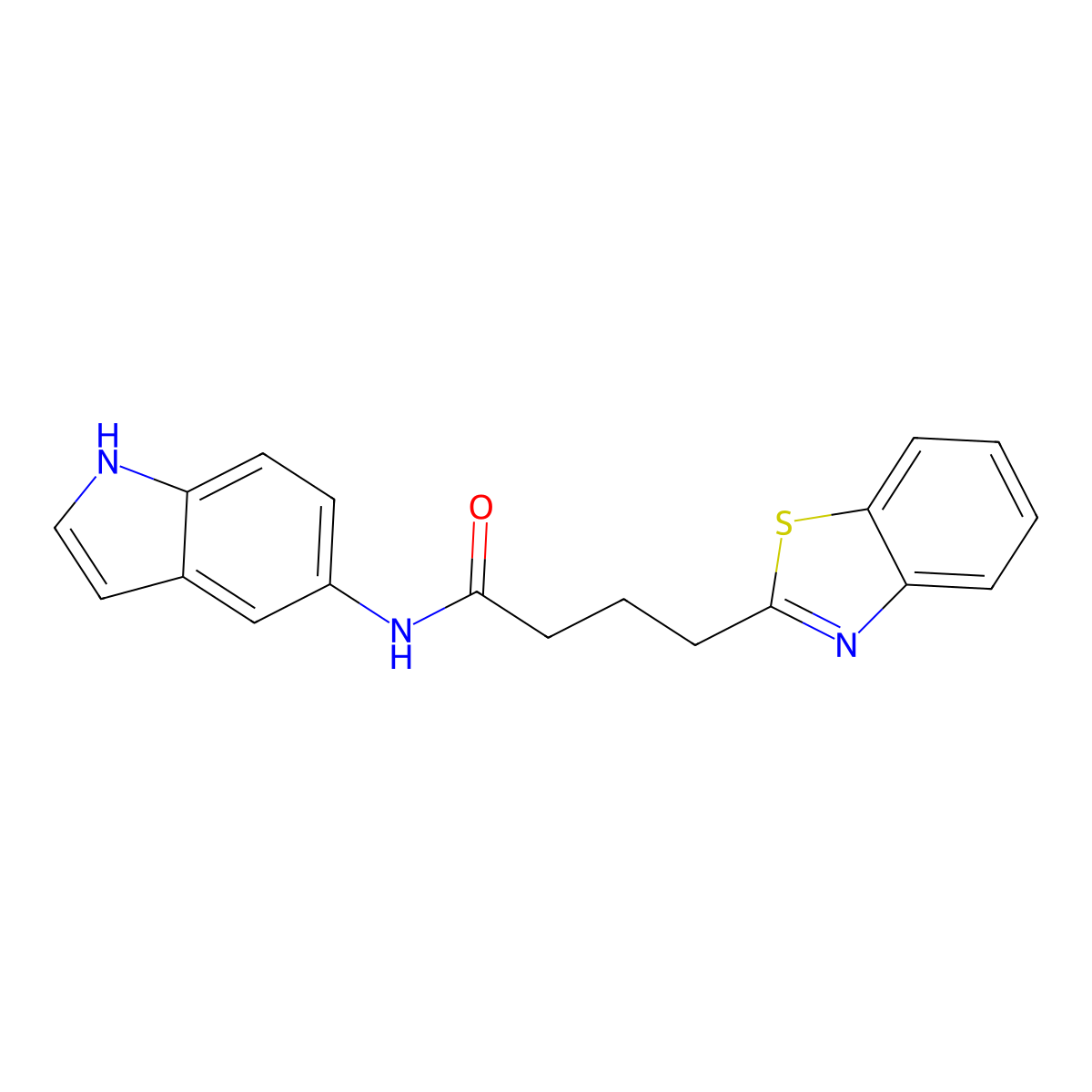 4-(1,3-benzothiazol-2-yl)-N-(1H-indol-5-yl)butanamide molecular structure, CAS 1324099-34-4
