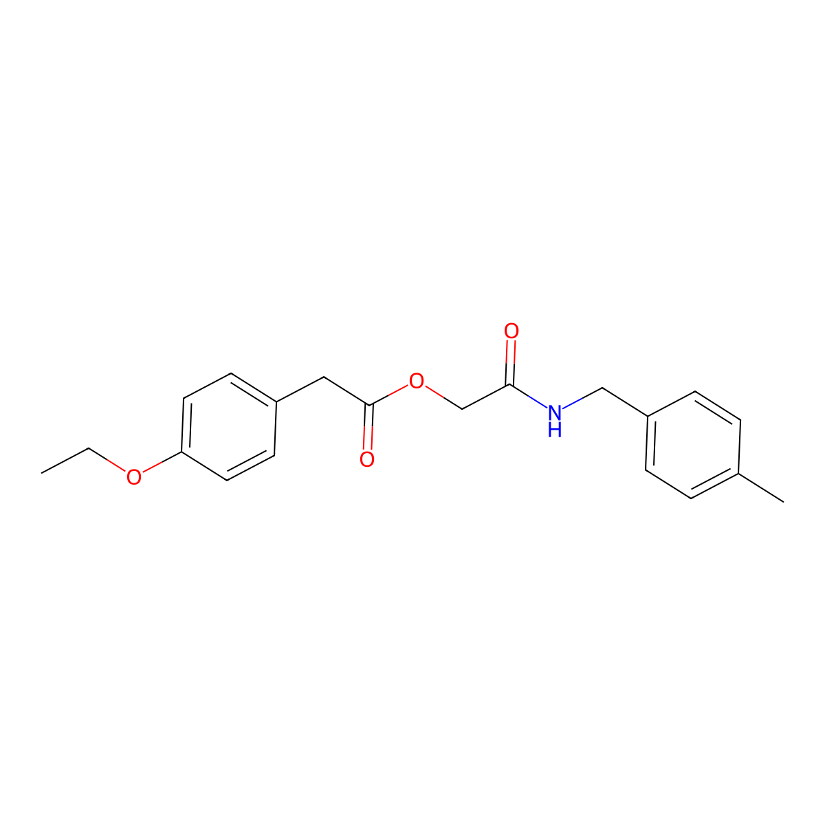 2-[(4-Methylbenzyl)amino]-2-oxoethyl (4-ethoxyphenyl)acetate molecular structure, CAS 1324123-29-6
