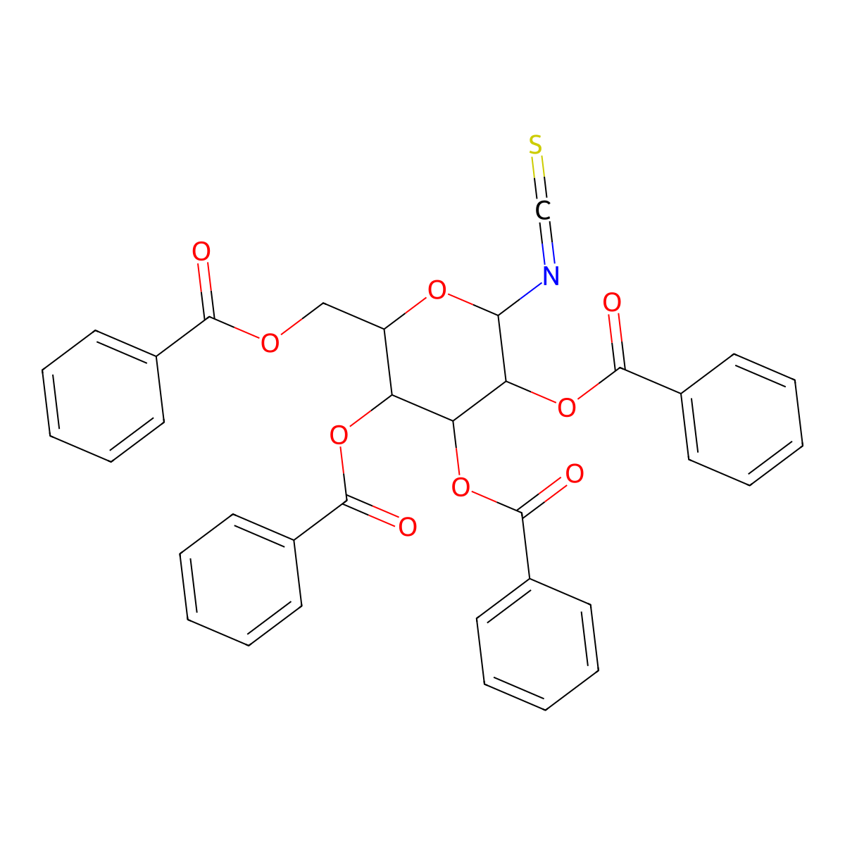2,3,4,6-Tetra-O-benzoyl-beta-D-glucopyranosyl Isothiocyanate [for HPLC Labeling] molecular structure, CAS 132413-50-4