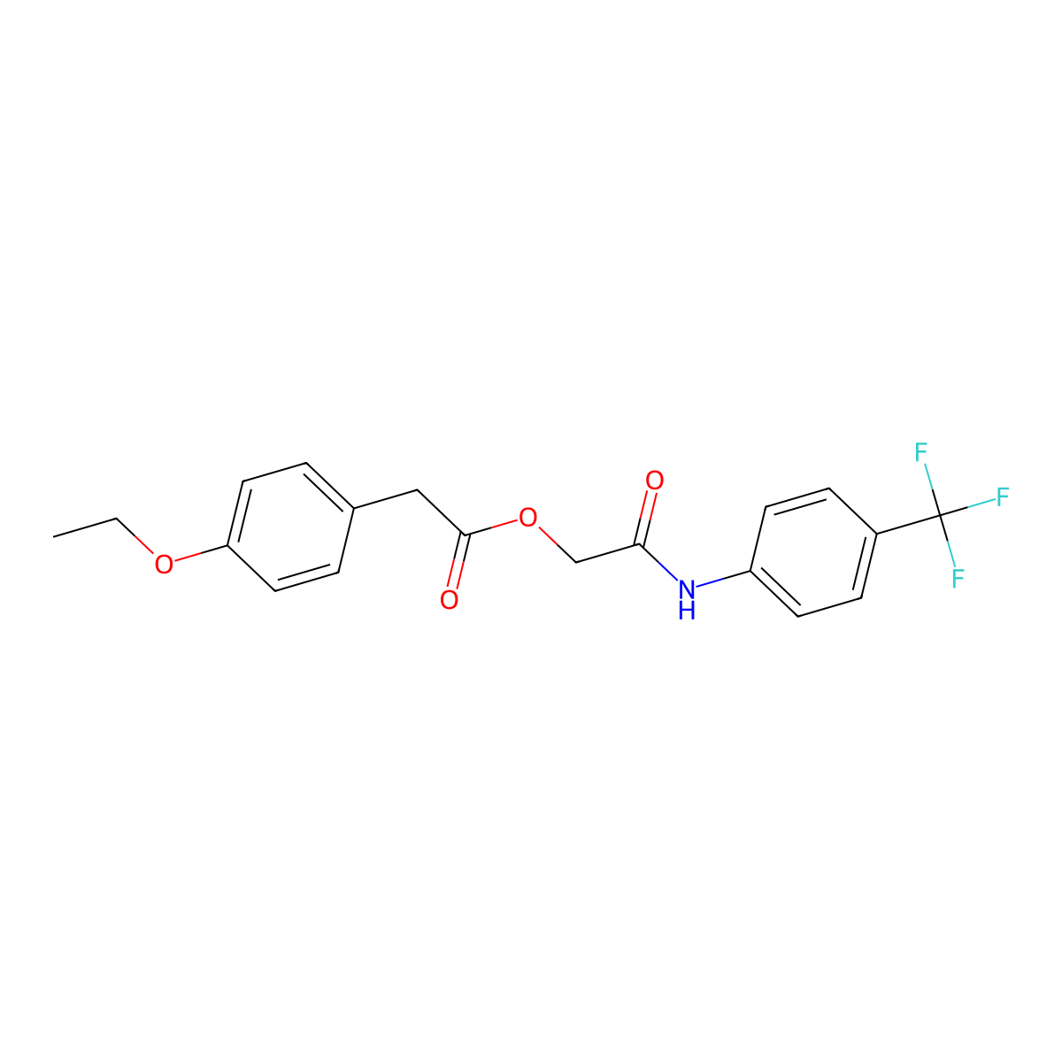 {[4-(Trifluoromethyl)phenyl]carbamoyl}methyl 2-(4-ethoxyphenyl)acetate molecular structure, CAS 1324139-94-7