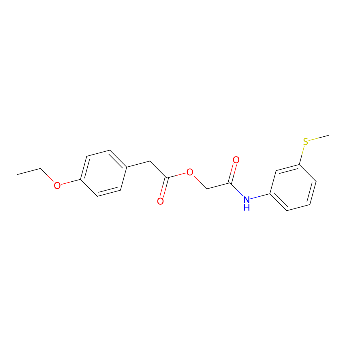 {[3-(Methylsulfanyl)phenyl]carbamoyl}methyl 2-(4-ethoxyphenyl)acetate molecular structure, CAS 1324139-98-1
