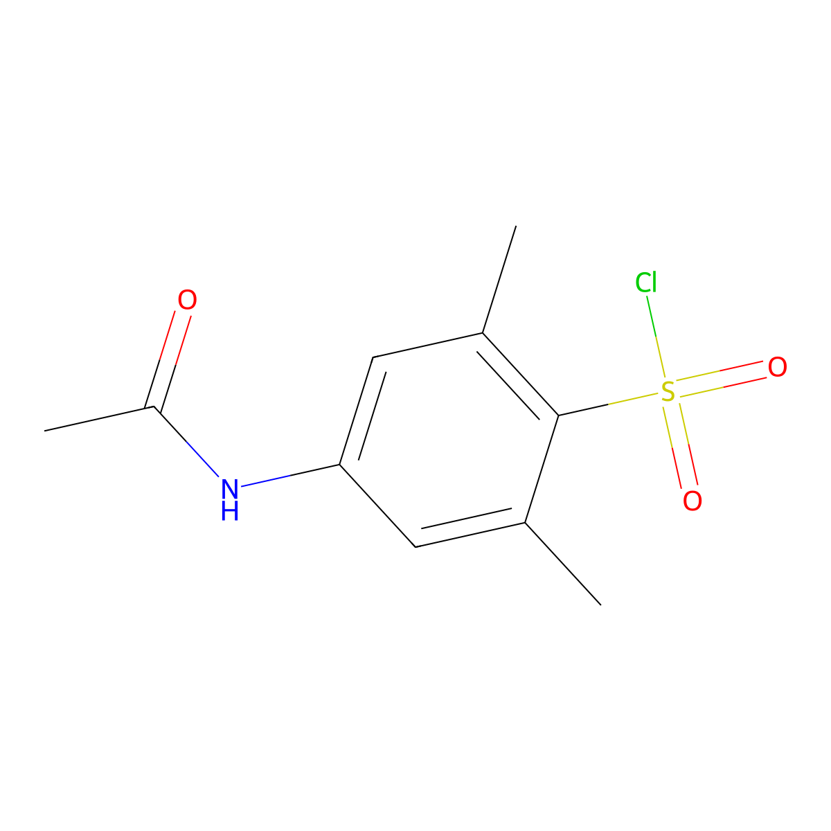 4-Acetamido-2,6-dimethylbenzene-1-sulfonyl chloride molecular structure, CAS 132414-06-3