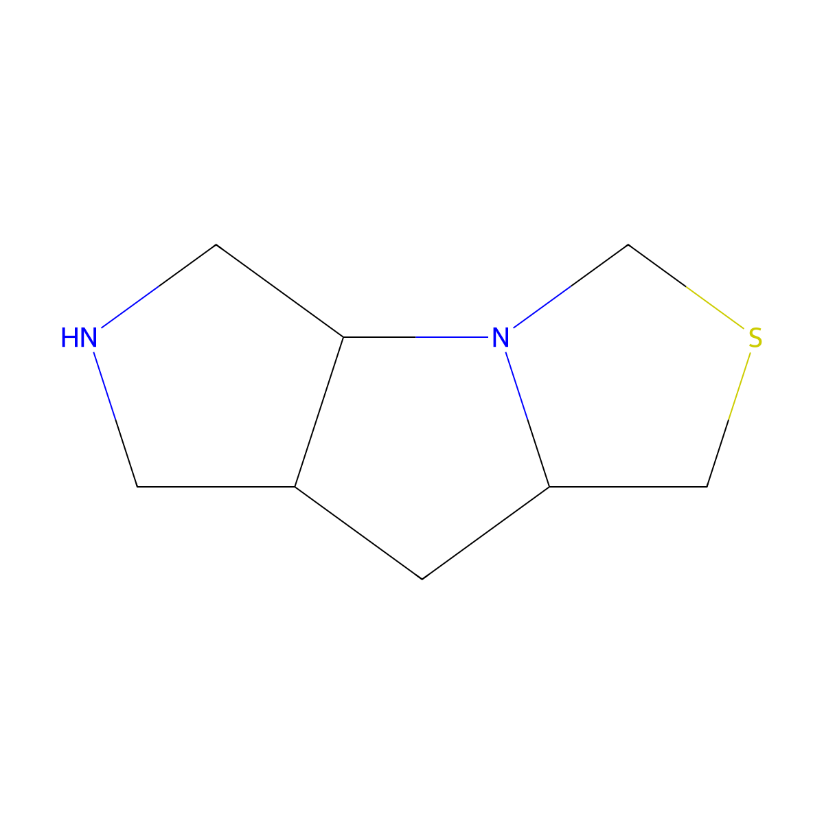 10-Thia-1,4-diazatricyclo[6.3.0.0,2,6]undecane molecular structure, CAS 132414-57-4
