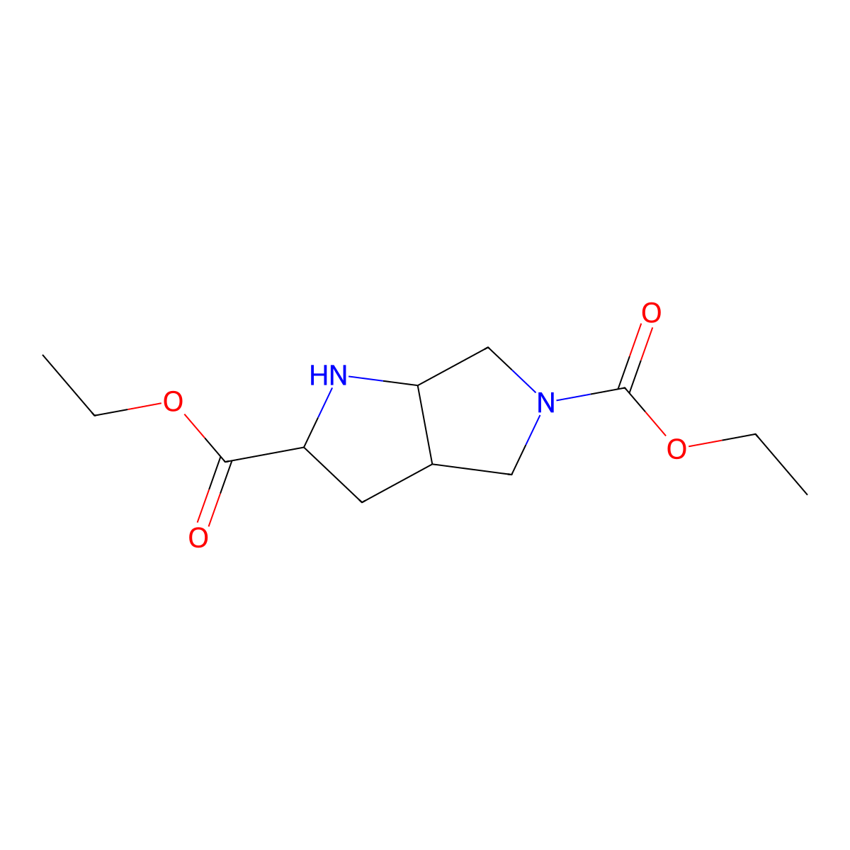 2,5-Diethyl octahydropyrrolo[2,3-c]pyrrole-2,5-dicarboxylate molecular structure, CAS 132414-68-7