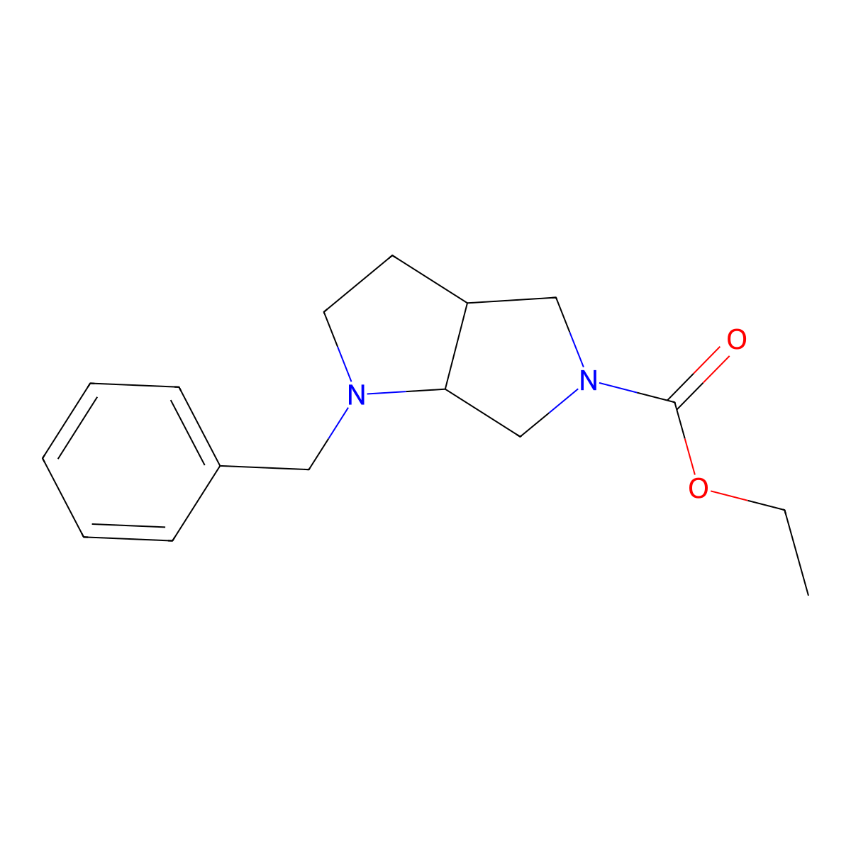 Ethyl 1-benzylhexahydropyrrolo[3,4-b]pyrrole-5(1H)-carboxylate molecular structure, CAS 132414-78-9