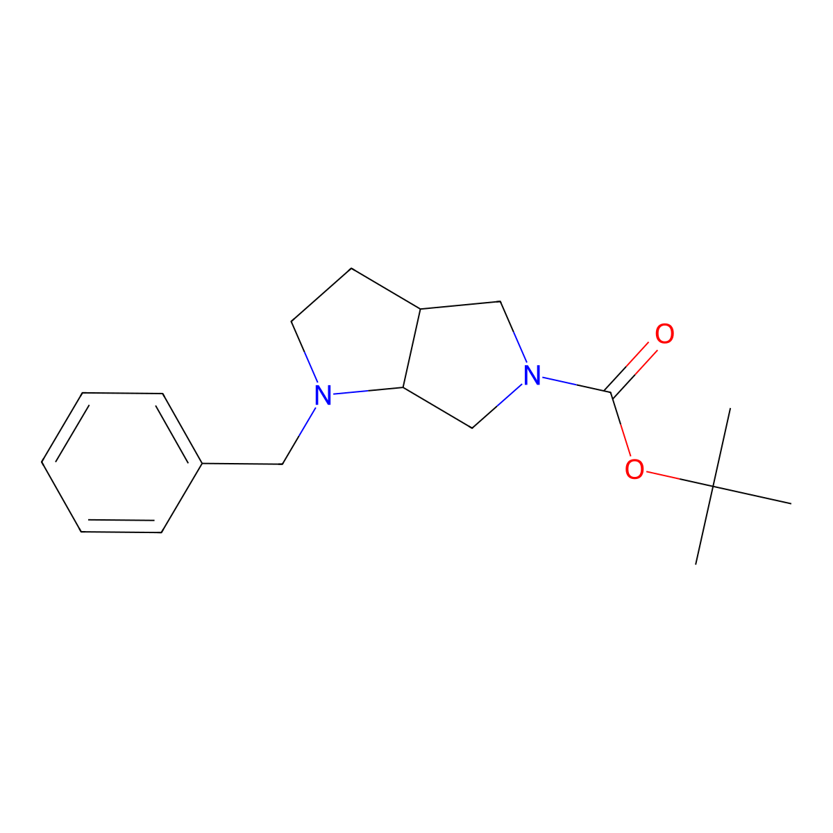 tert-Butyl 1-benzylhexahydropyrrolo[3,4-b]pyrrole-5(1H)-carboxylate molecular structure, CAS 132414-80-3