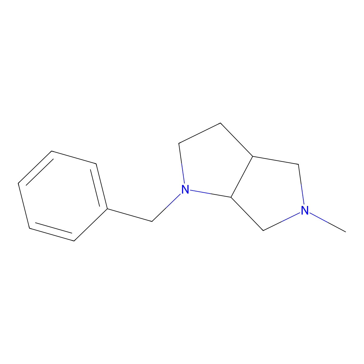 1-Benzyl-5-methyloctahydropyrrolo[3,4-b]pyrrole molecular structure, CAS 132414-95-0