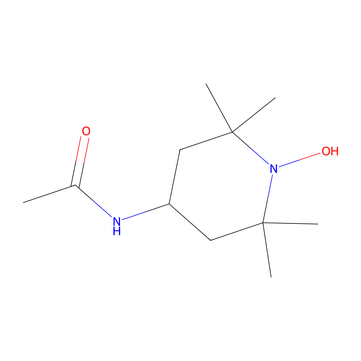 N-(1-hydroxy-2,2,6,6-tetramethylpiperidin-4-yl)acetamide molecular structure, CAS 132416-55-8