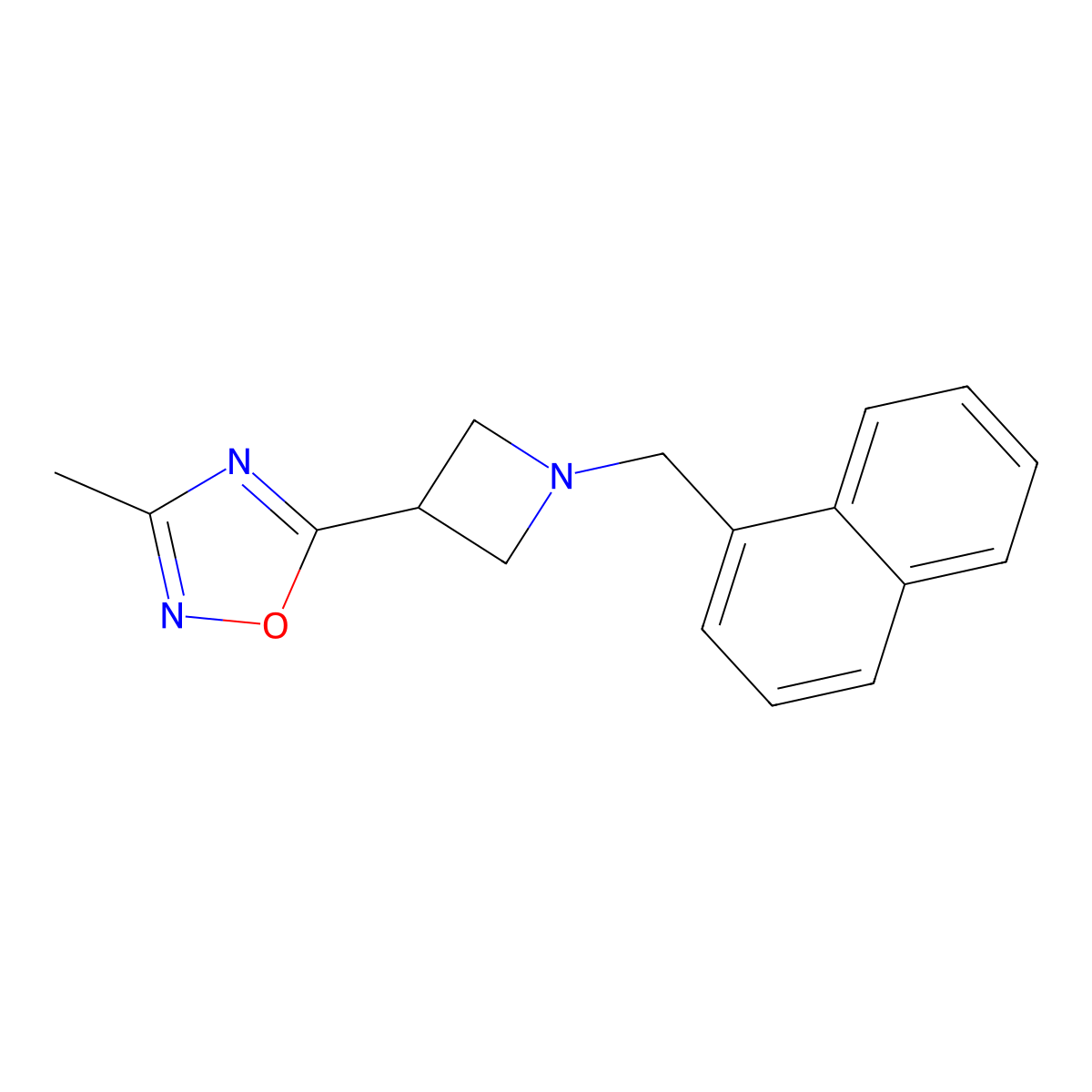 3-Methyl-5-(1-(naphthalen-1-ylmethyl)azetidin-3-yl)-1,2,4-oxadiazole molecular structure, CAS 1324189-32-3