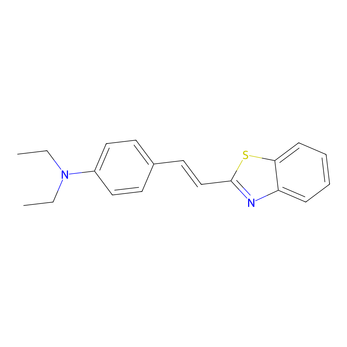 4-[2-(1,3-benzothiazol-2-yl)ethenyl]-N,N-diethylaniline molecular structure, CAS 13242-17-6