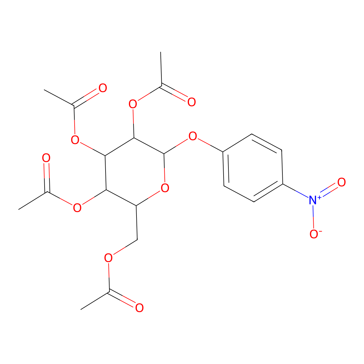 (2R,3R,4S,5S,6R)-2-(Acetoxymethyl)-6-(4-nitrophenoxy)tetrahydro-2H-pyran-3,4,5-triyl triacetate molecular structure, CAS 13242-51-8