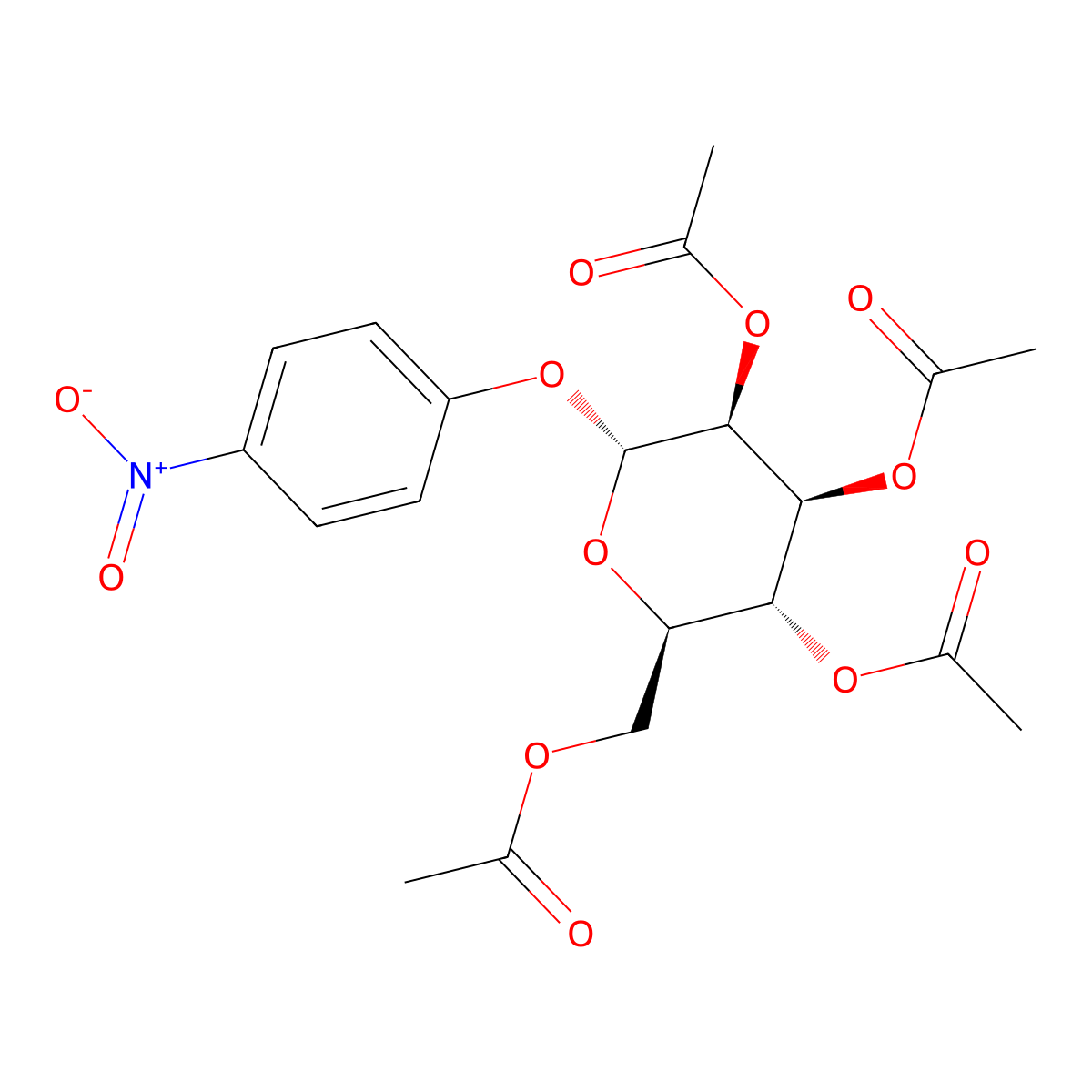 (2R,3R,4S,5S,6R)-2-(Acetoxymethyl)-6-(4-nitrophenoxy)tetrahydro-2H-pyran-3,4,5-triyl triacetate molecular structure, CAS 13242-51-8