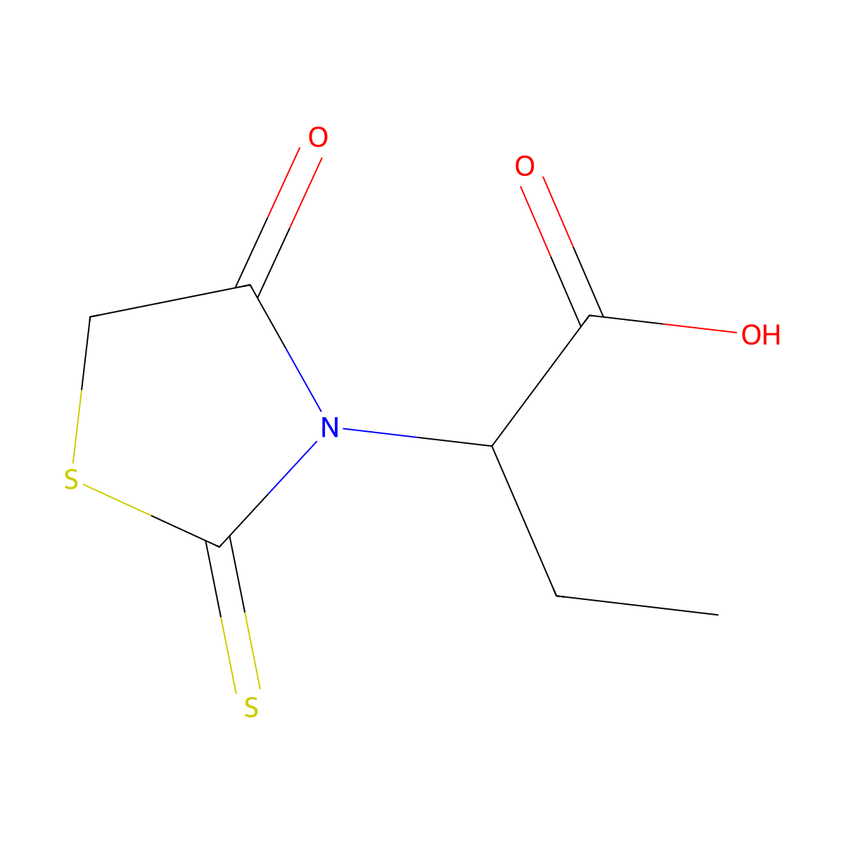 2-(4-oxo-2-sulfanylidene-1,3-thiazolidin-3-yl)butanoic Acid molecular structure, CAS 13242-81-4