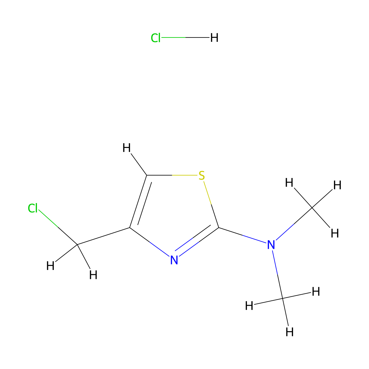 2-Dimethylamino-4-chloromethylthiazole hydrochloride molecular structure, CAS 13242-91-6