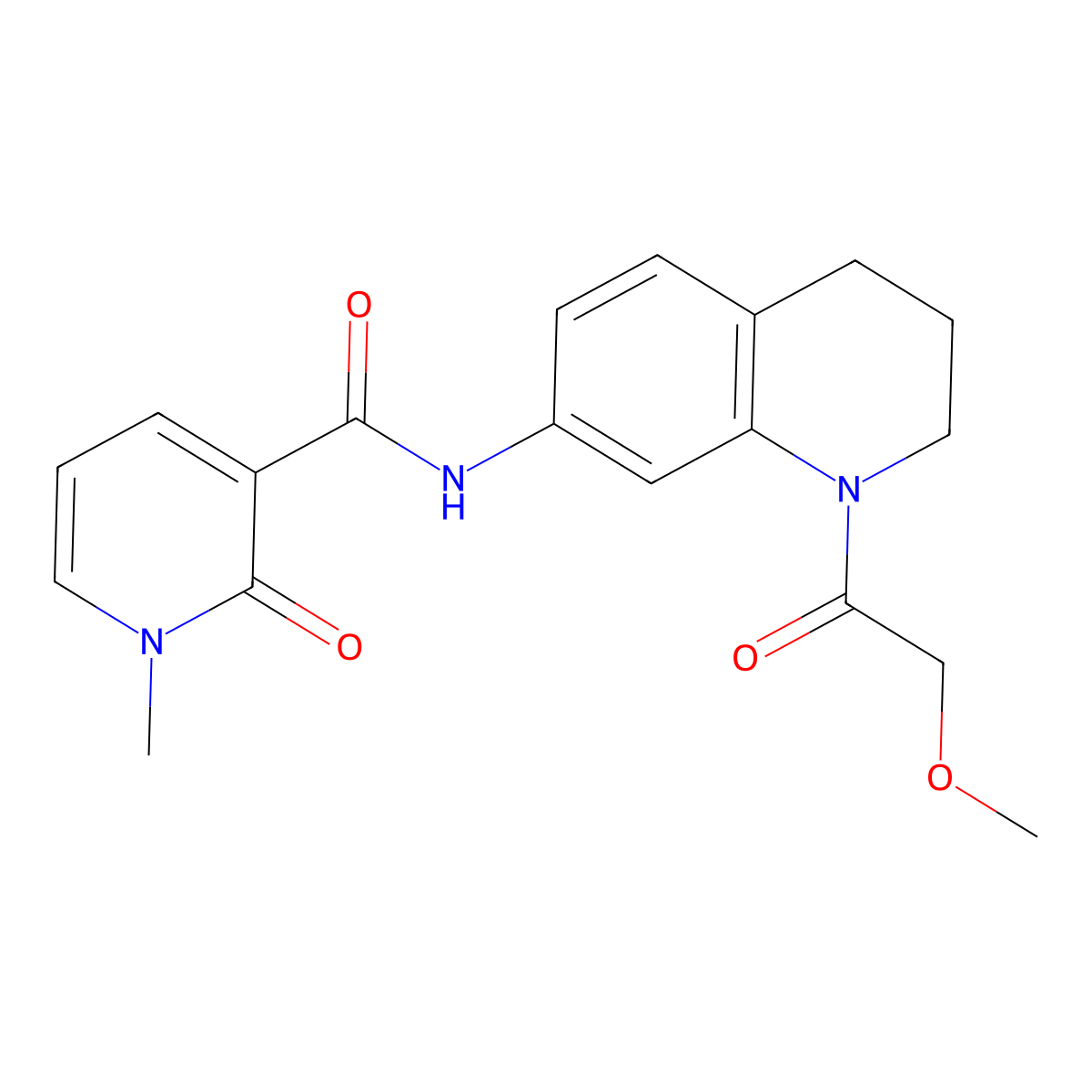 N-[1-(2-methoxyacetyl)-1,2,3,4-tetrahydroquinolin-7-yl]-1-methyl-2-oxo-1,2-dihydropyridine-3-carboxamide molecular structure, CAS 1324207-04-6