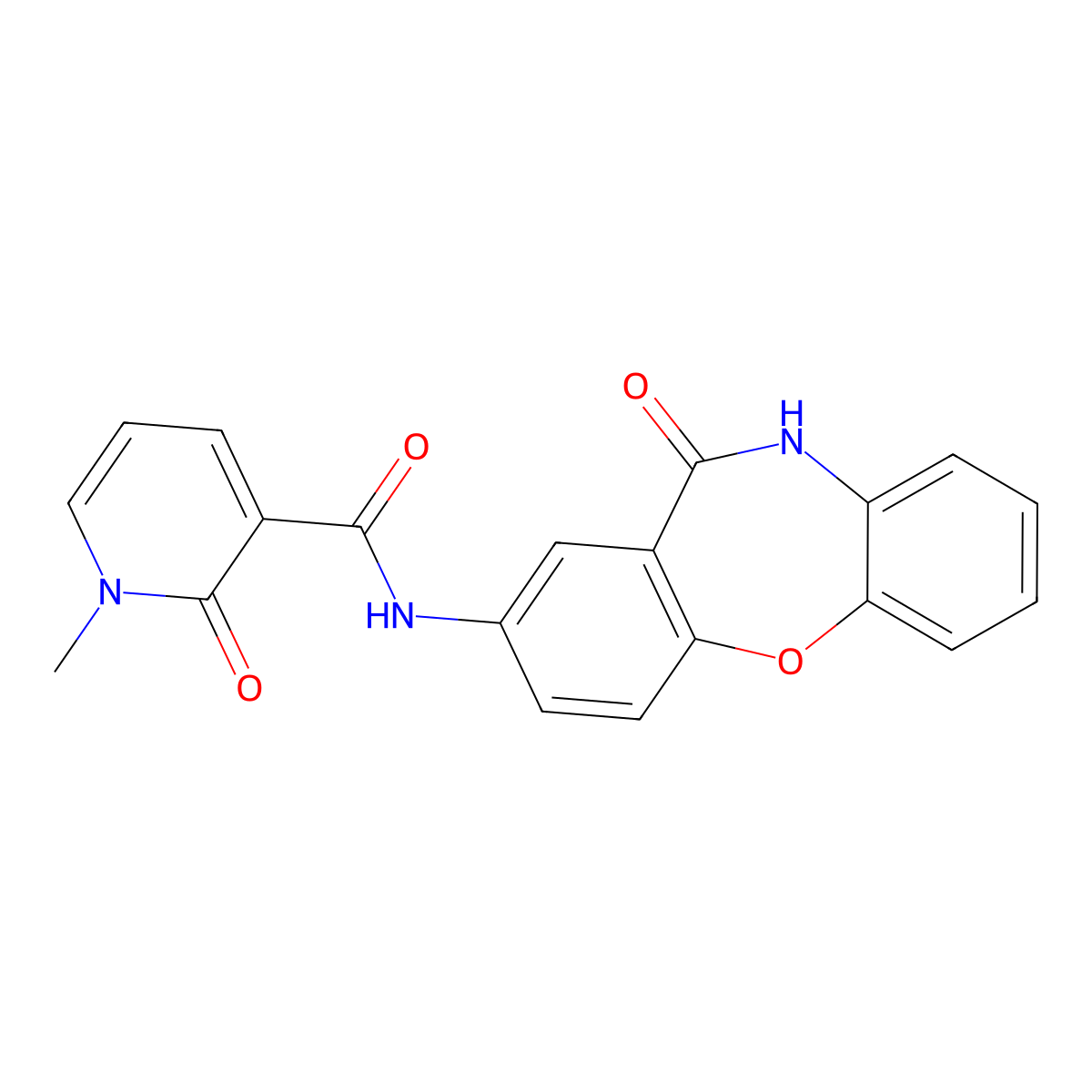 1-methyl-2-oxo-N-(11-oxo-10,11-dihydrodibenzo[b,f][1,4]oxazepin-2-yl)-1,2-dihydropyridine-3-carboxamide molecular structure, CAS 1324207-73-9