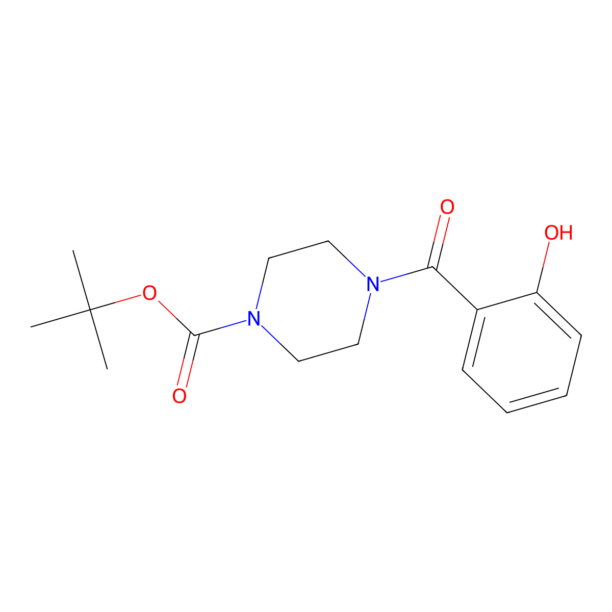 Tert-butyl 4-(2-hydroxybenzoyl)piperazine-1-carboxylate molecular structure, CAS 1324258-18-5