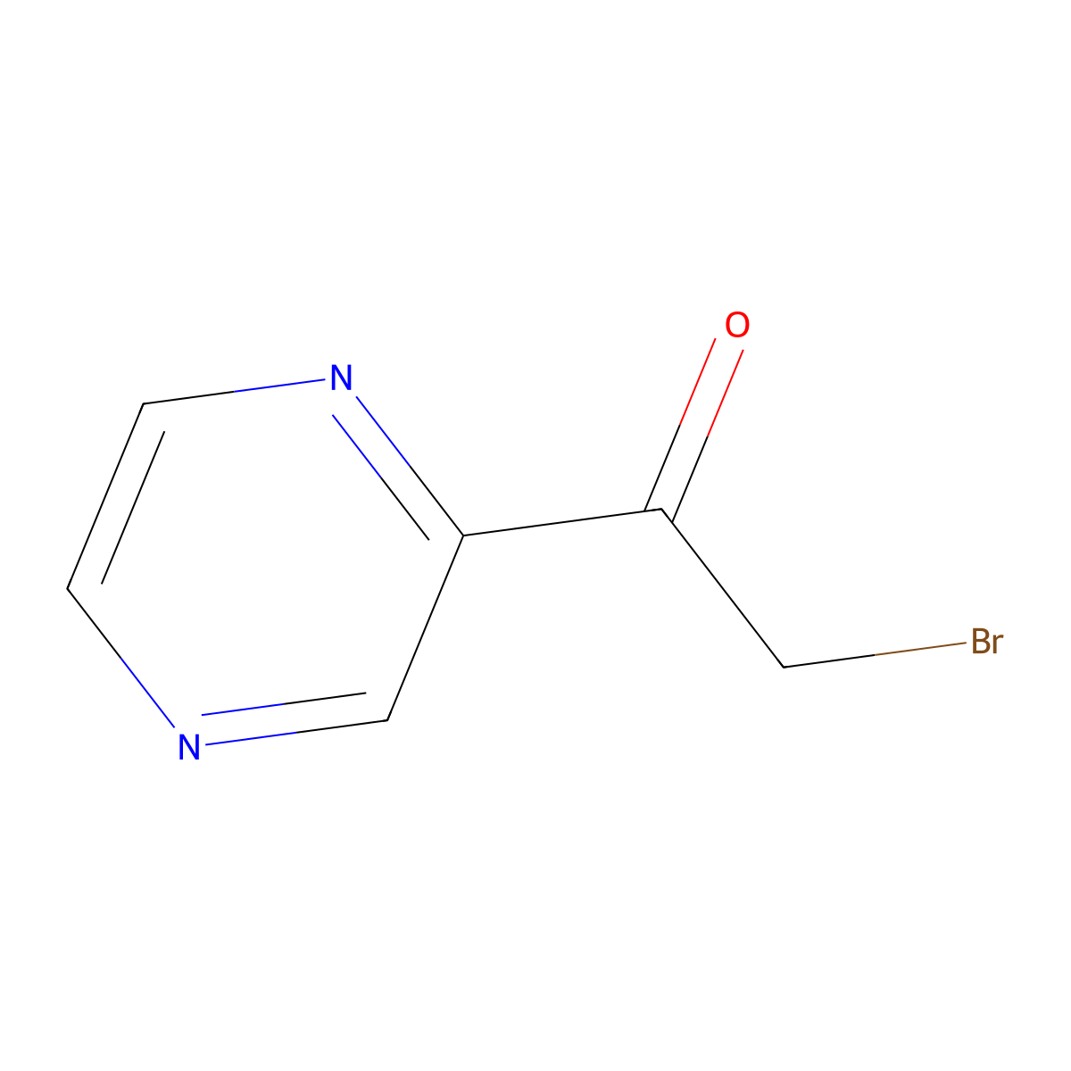 2-Bromo-1-pyrazin-2-yl-ethanone molecular structure, CAS 132426-19-8