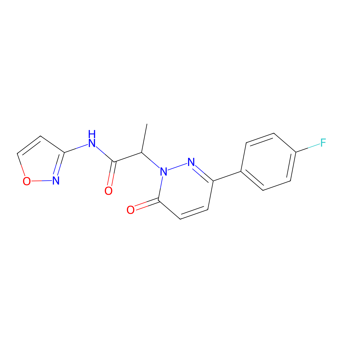 2-(3-(4-fluorophenyl)-6-oxopyridazin-1(6H)-yl)-N-(isoxazol-3-yl)propanamide molecular structure, CAS 1324289-82-8