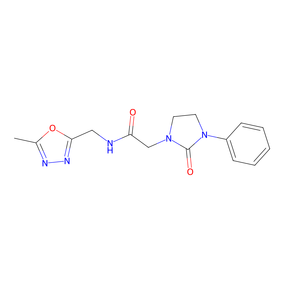 N-[(5-methyl-1,3,4-oxadiazol-2-yl)methyl]-2-(2-oxo-3-phenylimidazolidin-1-yl)acetamide molecular structure, CAS 1324290-32-5