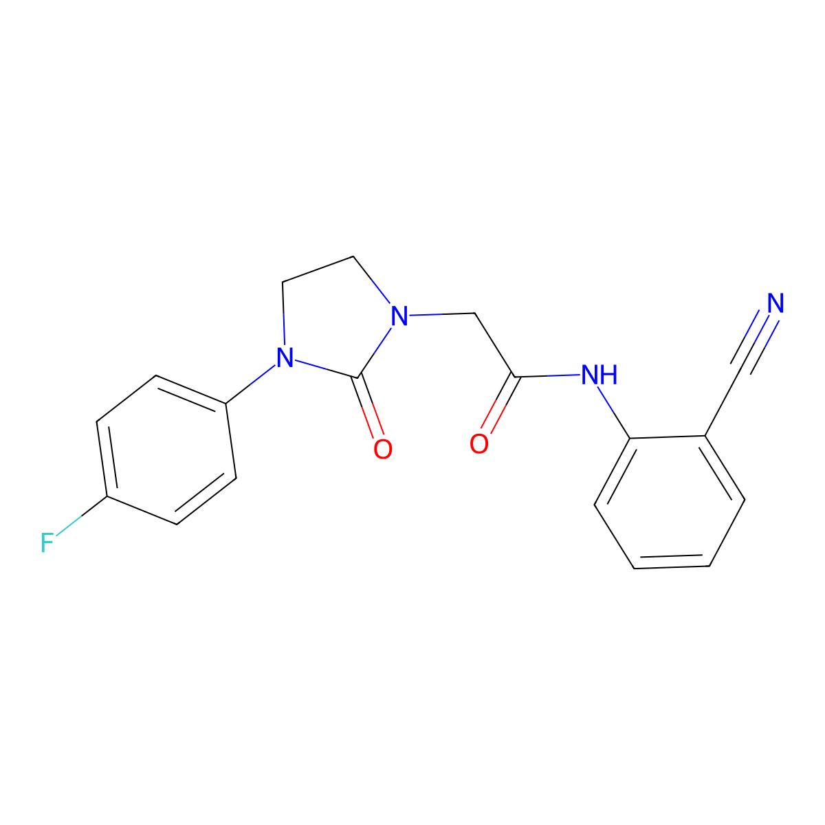 N-(2-cyanophenyl)-2-[3-(4-fluorophenyl)-2-oxoimidazolidin-1-yl]acetamide molecular structure, CAS 1324303-83-4