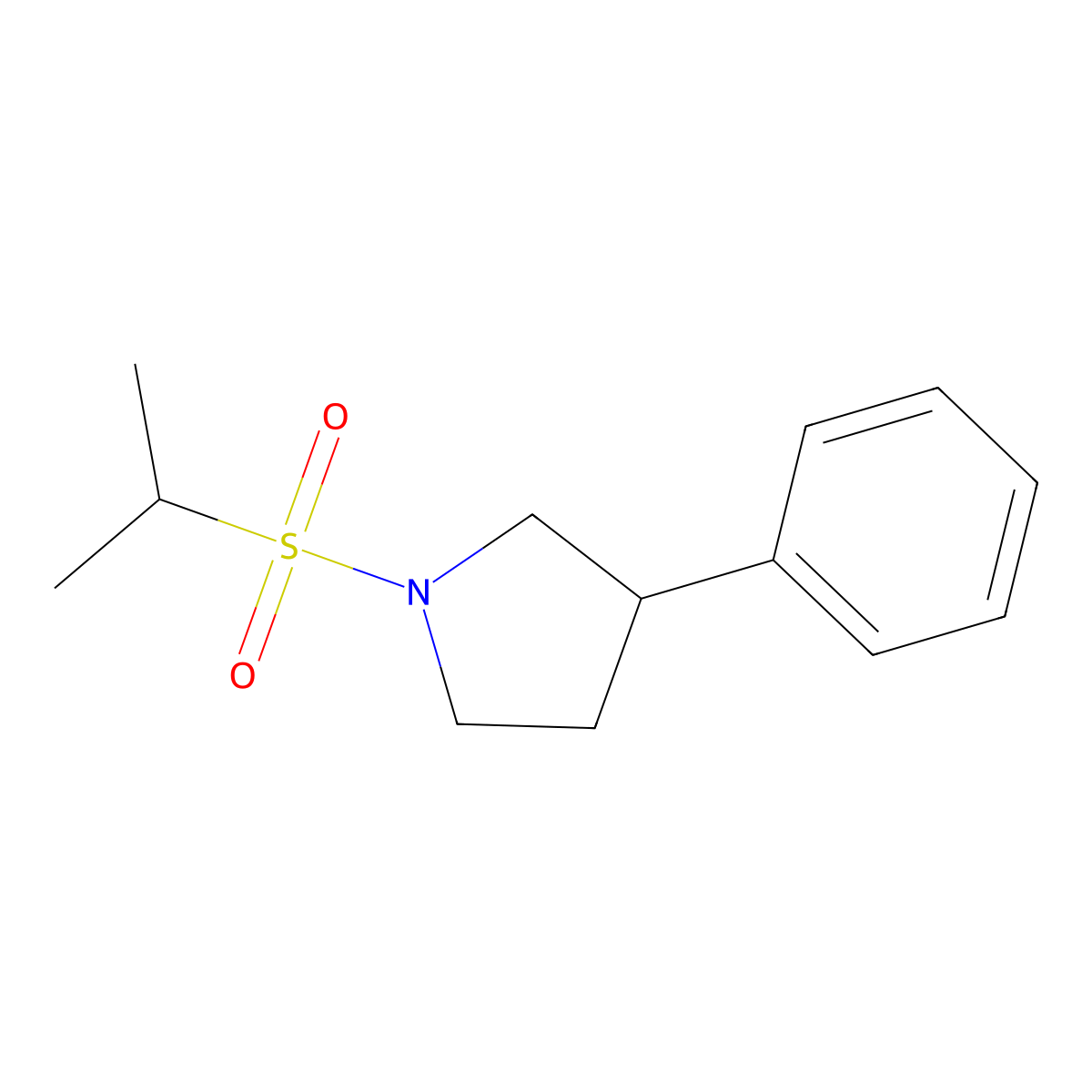 1-(Isopropylsulfonyl)-3-phenylpyrrolidine molecular structure, CAS 1324309-92-3