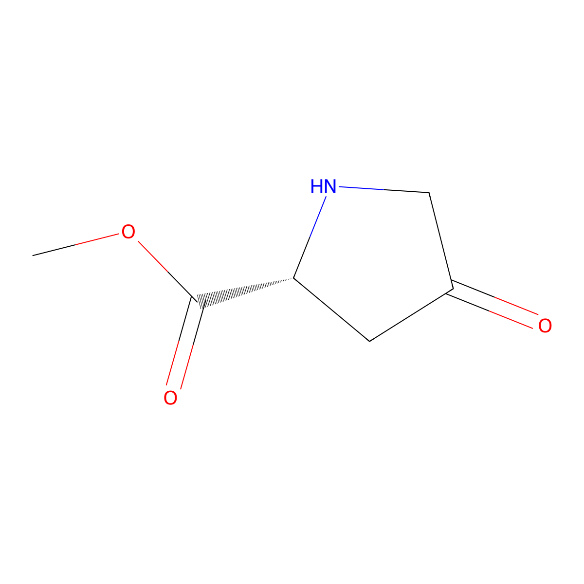 (R)-Methyl 4-oxopyrrolidine-2-carboxylate molecular structure, CAS 132431-08-4