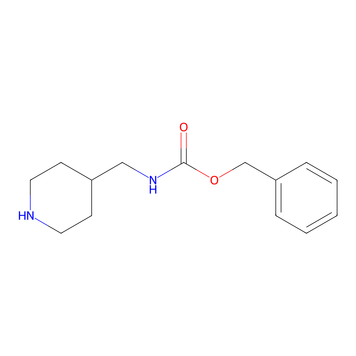 Benzyl (piperidin-4-ylmethyl)carbamate molecular structure, CAS 132431-09-5